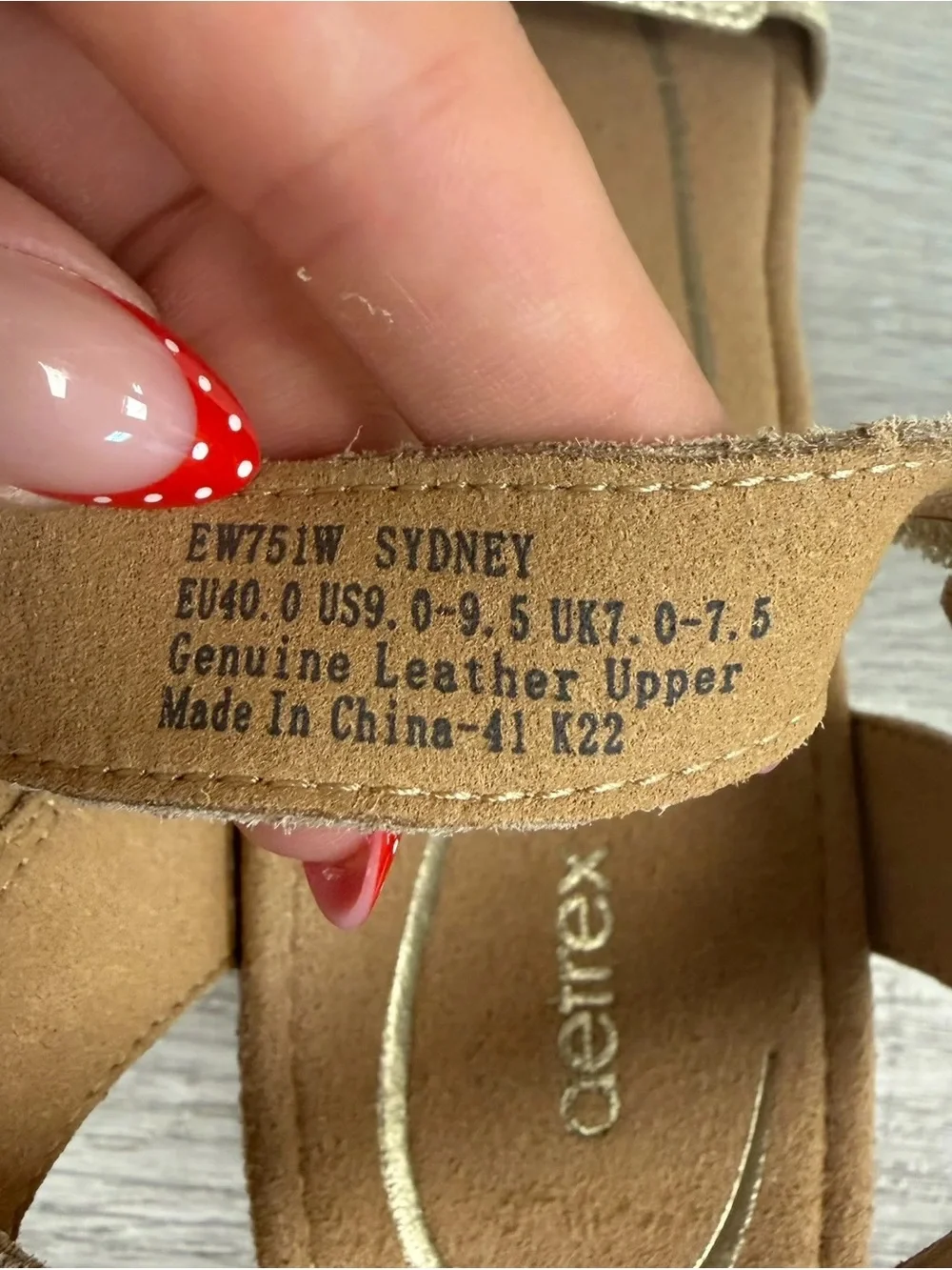 Aetrex Tan & Gold Sydney Quarter Strap Espadrille Wedge - Size 9